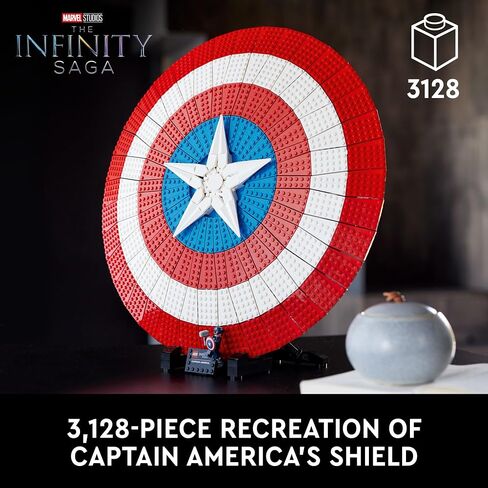 مجموعة نماذج LEGO Marvel Captain America's Shield 76262 للبالغين، نسخة طبق الأصل من درع Captain America's Iconic Shield، مجموعة بناء Disney Marvel للبالغين تمثل هدية رائعة لمحبي Marvel in Saudi Arabia