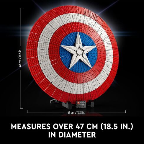 مجموعة نماذج LEGO Marvel Captain America's Shield 76262 للبالغين، نسخة طبق الأصل من درع Captain America's Iconic Shield، مجموعة بناء Disney Marvel للبالغين تمثل هدية رائعة لمحبي Marvel in Saudi Arabia