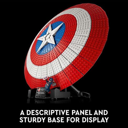 مجموعة نماذج LEGO Marvel Captain America's Shield 76262 للبالغين، نسخة طبق الأصل من درع Captain America's Iconic Shield، مجموعة بناء Disney Marvel للبالغين تمثل هدية رائعة لمحبي Marvel in Saudi Arabia