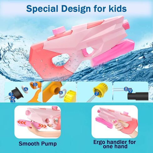 Water Gun Pistol Squirt Water Blaster Gun Toys for Water Fighting Play Summer Swimming Pool Beach Outdoor Party Gifts for Boys Girls Children Kids Toddlers Age 3 4 7 8 (1200 cc) in Saudi Arabia
