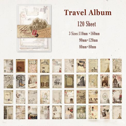 120 قطعة من لوازم القصاصات الورقية، مجموعات حرفية، ورق قصاصات عتيق ملهم من ورق القصاصات الورقية للمجلة غير المرغوب فيها ومخطط ديكور الغرفة وألبوم الكولاج الحرفي القديم in Kuwait