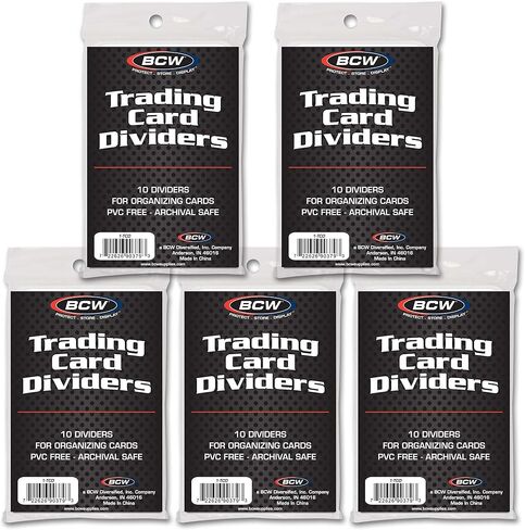 (5) BCW Brand Trading Card Divider Cards - 10-Pack - TCD - 50 Cards Total in Saudi Arabia