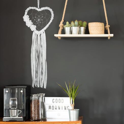 CLISPEED Dream Catcher Metal Rings: 9pcs Heart Shaped Dream Catcher Rings Macrame Silver Metal Hoops DIY Wedding Wind Chime Hanging Accessory, 8cm, 10cm, 12cm, Each 3pcs in Saudi Arabia