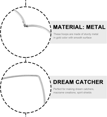 CLISPEED Dream Catcher Metal Rings: 9pcs Heart Shaped Dream Catcher Rings Macrame Silver Metal Hoops DIY Wedding Wind Chime Hanging Accessory, 8cm, 10cm, 12cm, Each 3pcs in Saudi Arabia