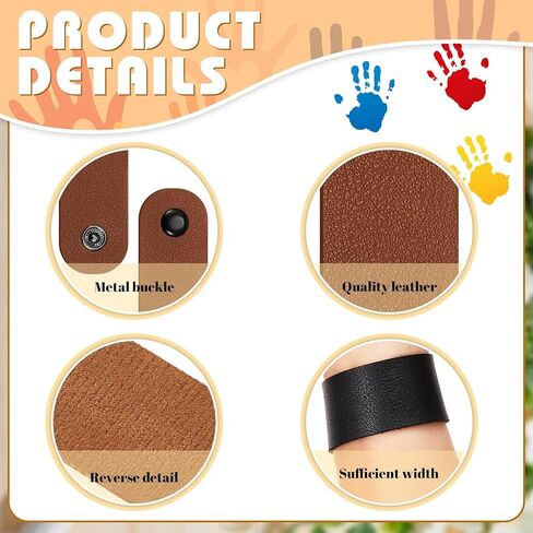 12 Pack Leather Bracelet Blank Leather Snap Bracelets Leather Wristband Wrist Leather Cuffs for Men Women DIY Jewelry Making, 8.66 x 0.98 Inches (Multicolor) in Saudi Arabia