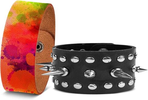 12 Pack Leather Bracelet Blank Leather Snap Bracelets Leather Wristband Wrist Leather Cuffs for Men Women DIY Jewelry Making, 8.66 x 0.98 Inches (Multicolor) in Saudi Arabia