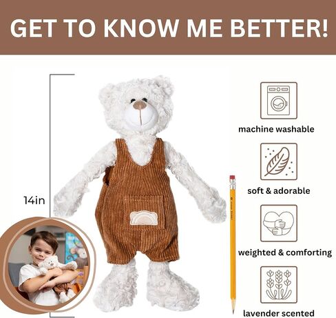 “Eddie" Weighted Microwavable Stuffed Animal – Weighted Stuffed Animals for Kids- 14 in Lavender Stuffed Animal Heating Pad - Heatable Stuffed Animals. in Kuwait