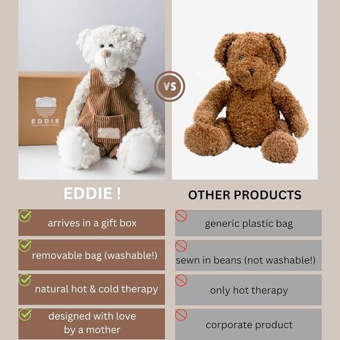 “Eddie" Weighted Microwavable Stuffed Animal – Weighted Stuffed Animals for Kids- 14 in Lavender Stuffed Animal Heating Pad - Heatable Stuffed Animals. in Kuwait