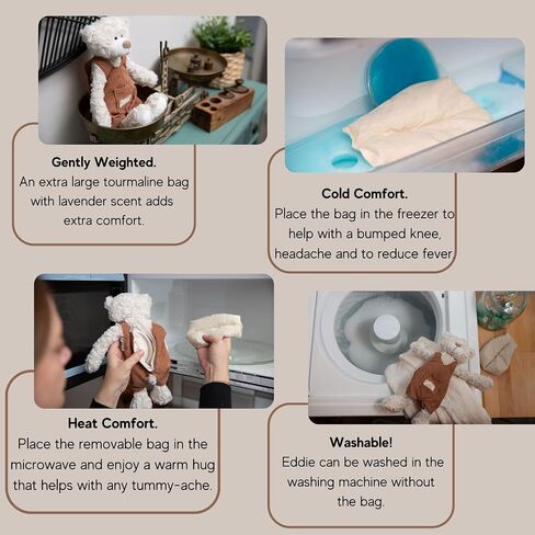 “Eddie" Weighted Microwavable Stuffed Animal – Weighted Stuffed Animals for Kids- 14 in Lavender Stuffed Animal Heating Pad - Heatable Stuffed Animals. in Kuwait