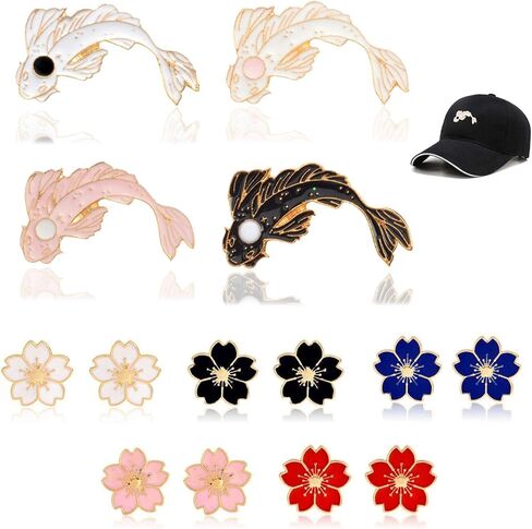 Kukiwhy 14 Pieces Enamel Lapel Brooches Pins Lovely Fish and Flower Shaped Brooch Cute Cartoon Badge Pins for DIY Backpacks Clothes Bags Jackets Hat Decorations Jewelry Accessories in Kuwait