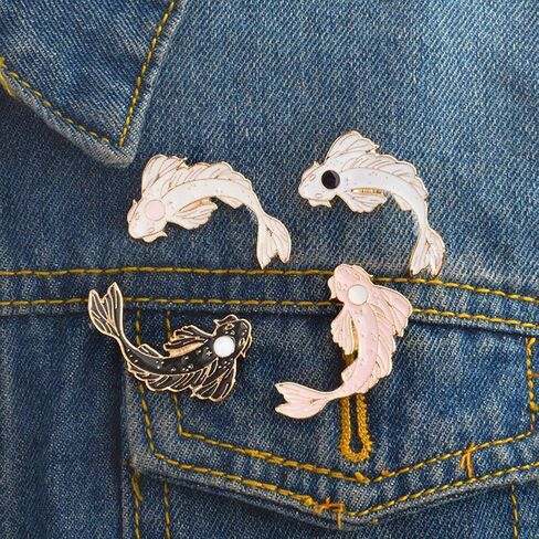 Kukiwhy 14 Pieces Enamel Lapel Brooches Pins Lovely Fish and Flower Shaped Brooch Cute Cartoon Badge Pins for DIY Backpacks Clothes Bags Jackets Hat Decorations Jewelry Accessories in Kuwait