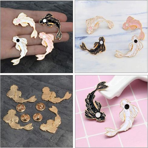 Kukiwhy 14 Pieces Enamel Lapel Brooches Pins Lovely Fish and Flower Shaped Brooch Cute Cartoon Badge Pins for DIY Backpacks Clothes Bags Jackets Hat Decorations Jewelry Accessories in Kuwait