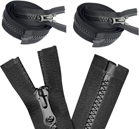 2 قطعة #10 27 بوصة سحابات لمستلزمات الخياطة مجموعة فصل بديلة بسحاب كبير لملابس المعطف DIY Craft، 27 بوصة سحاب بلاستيكي أسود خياطة أطوال متنوعة وحقائب قميص وخياط خيمة in Kuwait