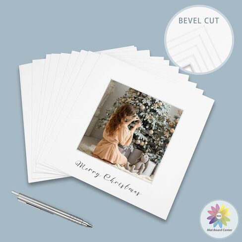 Mat Board Center, 8x8 Mix Color Mats for 4x4 Pictures - Pack of 12 in Kuwait