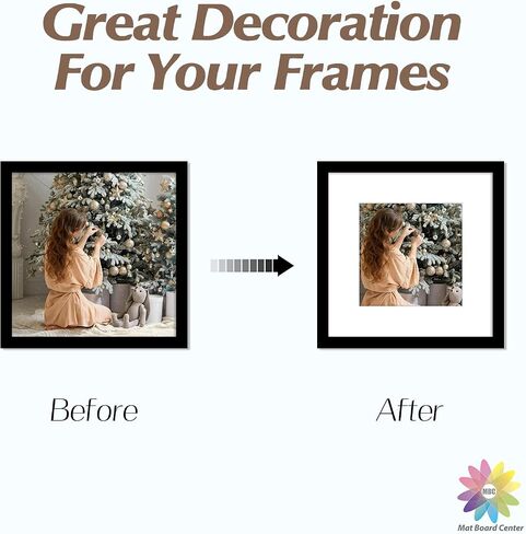 Mat Board Center, 8x8 Mix Color Mats for 4x4 Pictures - Pack of 12 in Kuwait