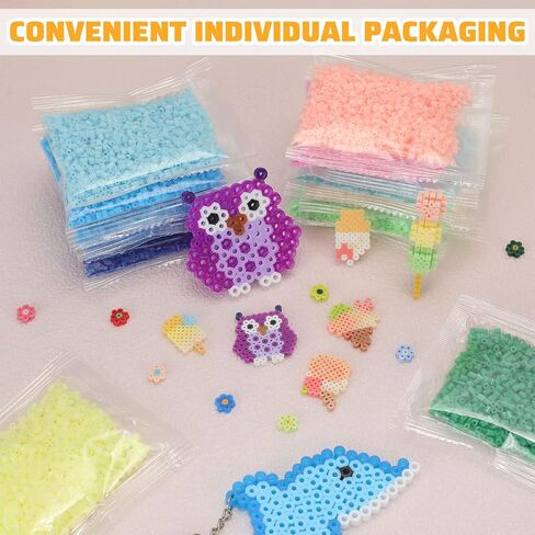 Lenwen 72000 Pcs Assorted Mini Fuse Beads 2.6 mm 72 Colors Fuse Beads Craft Set Bulk Beads for Crafts Kids Christmas Birthday Gift Arts Supplies, Multicolor in Saudi Arabia