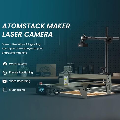 ATOMSTACK MAKER AC1 Camera for Laser Engraver, 400*400mm Photography Area Laser Engraver Camera, Laser Camera for Engraver Support Multitask Operation, Video Record, Precise Positioning, Work Preview in Saudi Arabia
