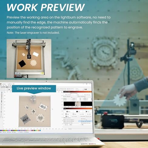 ATOMSTACK MAKER AC1 Camera for Laser Engraver, 400*400mm Photography Area Laser Engraver Camera, Laser Camera for Engraver Support Multitask Operation, Video Record, Precise Positioning, Work Preview in Saudi Arabia