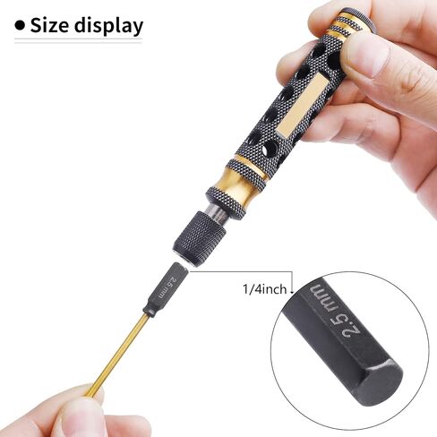 FriHobby Titanium RC Screw Driver Set Hex Driver Bits 1.5mm 2.0mm 2.5mm Allen Wrench Keys M4 Lock Nut Driver & Phillips RC Tool Set for RC Car Traxxas Arrma Axial SCX10 Redcat Losi, 5-in-1 in Saudi Arabia