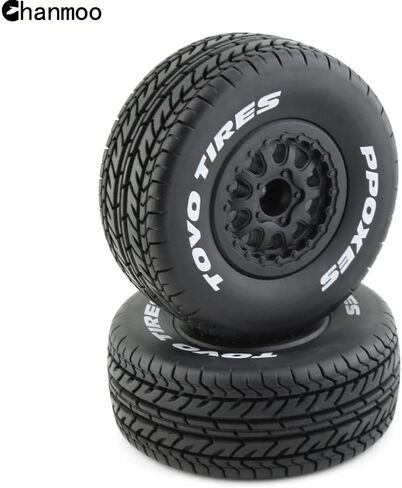 عجلات وإطارات شاحنة قصيرة المدى من Chanmoo 1/10 RC مع إطارات للطرق الوعرة بمقياس 12 مم سداسية 1:10 لسيارة الطرق الوعرة 1/10 RC Traxxas TRX4 Slash Arrma Losi Tenacity Vkar 10sc Hpi RC Buggy Car 4 قطع (إطارات C) in Kuwait