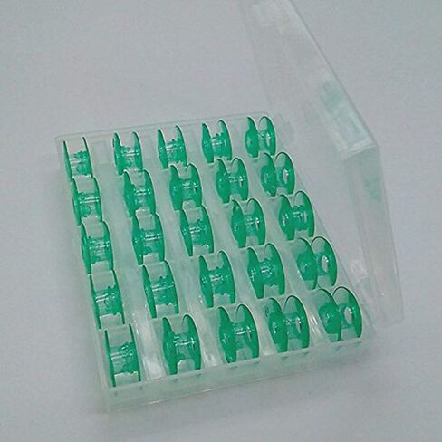 H-Tesco 25pcsBox Green Plastic Bobbins for Viking Husqvarna Sewing Machines 413182545 in Saudi Arabia