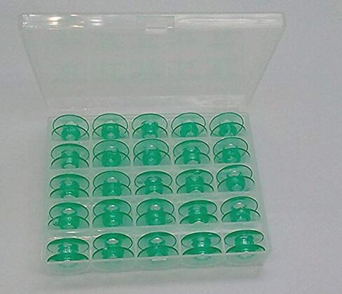 H-Tesco 25pcsBox Green Plastic Bobbins for Viking Husqvarna Sewing Machines 413182545 in Saudi Arabia
