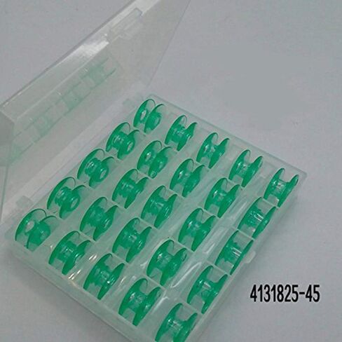 H-Tesco 25pcsBox Green Plastic Bobbins for Viking Husqvarna Sewing Machines 413182545 in Saudi Arabia