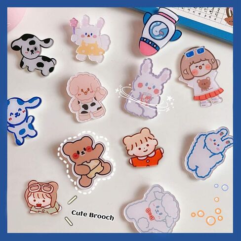 LZYMSZ 20 جهاز كمبيوتر شخصى الكرتون الاكريليك بروش دبابيس مجموعة، لطيف الجمالية شارات التلبيب دبوس، 20 أنماط نمط الأغنام الكلب أرنب الدب فتاة بروش دبوس DIY بها بنفسك أكياس الملابس السترات قبعة حقائب الظهر in Kuwait