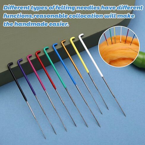 ديركوي مجموعة ابر تلبيد من 47 قطعة مع 4 مقاسات من ابر التلبيد (قياس 36، مقياس 38، مقياس 40، مقياس 42)، حامل مقبض خشبي ملون لتلبيد الابرة، ادوات ادوات التلبيد للمبتدئين in Kuwait