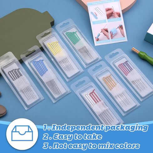 ديركوي مجموعة ابر تلبيد من 47 قطعة مع 4 مقاسات من ابر التلبيد (قياس 36، مقياس 38، مقياس 40، مقياس 42)، حامل مقبض خشبي ملون لتلبيد الابرة، ادوات ادوات التلبيد للمبتدئين in Kuwait