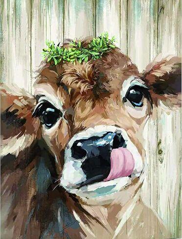 Eiazuiks Stamping Cross Stitch Kit, Cow Counting Cross Stitch Kit for Adult Beginners, Full Line DIY Cross Stitch Stitching Kit for Home Decor Cross Stitch Patterns 11.8x15.7 inches in Kuwait