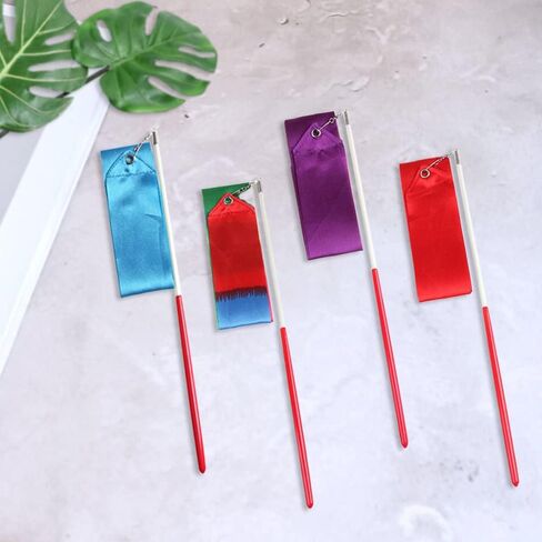 مايجيندو 5 قطع من شرائط الجمباز الايقاعي بطول 2 متر، شرائط الرقص وعروض المواهب للاطفال الراقصات الفنية الراقصة والجمباز وديكورات اللعب التظاهري، الوان مختلطة in Kuwait