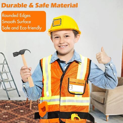 28 Pcs Kids Toy Tool Set Construction Party Supplies Plastic Pretend Play Accessory for Boys with Screwdrivers Pliers Axes Saws in Kuwait