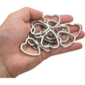 50Pcs Heart Shaped Split Key Rings,Metal Key Rings Crafts DIY Keychain Bulk for Home Car Office Organization,Arts & Crafts Projects, Lanyards (Gold)