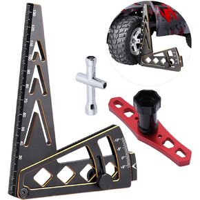 Hobbyfire Aluminum Metal RC Car Camber Gauge Height Gauge Wheel Wrench for 1/8 1/10 Scale RC Truck Buggy On Road Touring Racing Drift Models in Saudi Arabia
