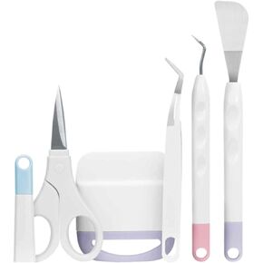 أدوات إزالة الأعشاب الضارة للفينيل، مجموعة أدوات قطع الفينيل، مجموعة أدوات سجل القصاصات للحروف والقطع والربط، 5 قطع أدوات صياغة للفينيل والورق بما في ذلك المقص الملقط وملعقة مكشطة الأعشاب in Kuwait