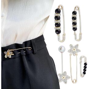 5 Pcs Sweater Rhinestone Shawl Pin Clip,Elegant and Stylish Pearl Brooches, Beautifully Designed for Many Occasions to Wear,White Pearl