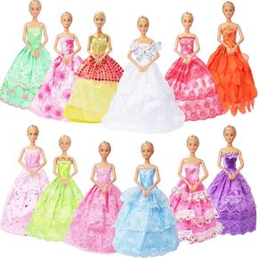SOTOGO 12 Sets Doll Clothes for 11.5 Inch Girl Doll Handmade Doll Outfits Fashion Doll Dresses Party Wedding Dresses Doll Gowns