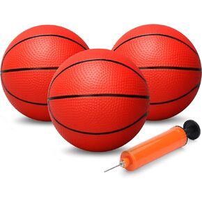 Umnodobn Mini Basketball for Indoor Mini Basketball Hoop, 7" Soft Rubber Replacement Basketballs Toy for Kids Adults, Pool Beach Ball for Outdoor Inflatable Pool Beach Game