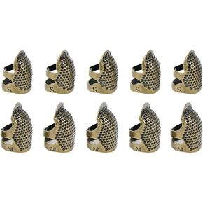 Tsnamay Bronze Sewing Thimble Adjustable Thimble Hand Sewing Repair Needlework,Finger Protector Accessories DIY Sewing Tool Thimbles for Hand Sewing,5 x Small, 5 x Medium in Saudi Arabia