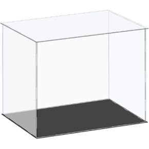 MECCANIXITY Acrylic Display Case Plastic Box Cube Storage Box Clear Small Assemble Dustproof Showcase 14.1x6.3x4.1 Inch for Collectibles Items