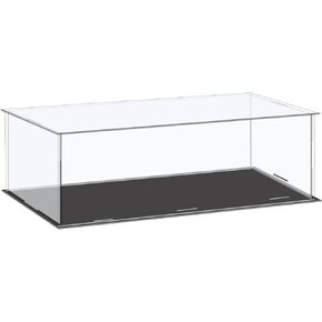 MECCANIXITY Acrylic Display Case Plastic Box Cube Storage Box Clear Small Assemble Dustproof Showcase 14.1x6.3x4.1 Inch for Collectibles Items