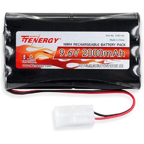 Tenergy 9.6V Flat NiMH Battery Packs for RC Car, High Capacity 8-Cell 2000mAh Rechargeable Battery Pack, Replacement Hobby Battery Pack with Standard Tamiya Connectors (2 Battery Packs + 1 Charger) in Kuwait