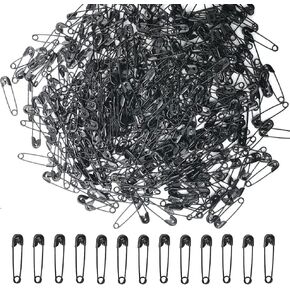 1000PCS Safety Pins, 0.75In/19mm Small Fastening Pins, Rust Resistant Nickel Plated Steel Set for Crafting, Sewing, Jewelry Making Fabric, Rimming Fastening Clip Button for Garment Hang Tag (Black) in Kuwait