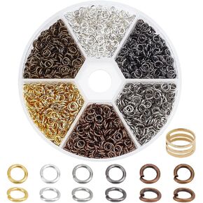 PH PandaHall Iron Open Jump Ring, 3300Pcs 6 Colors Unsoldered O Rings 4mm 21-Gauge Metal Jewelry Connector with Opener Tool for Earring Bracelet Neckalce Jewelry Craft