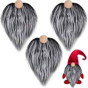 WILLBOND Pre-Cut Gnome Beard Faux Fur Fabric Handmade Small Unfinished Wooden Balls for Gnome Nose and DIY Christmas Party Cosplay(3.5 x 3.5 x 2.8 Inches,Brown Black Gradient) in Kuwait