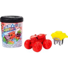 Hot Wheels Monster Trucks Color Reveal 2-Pack & Clip-On Water Tank, 2 Toy Trucks with Surprise Color Change (Styles May Vary)