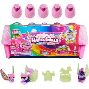 Hatchimals CollEGGtibles, Rainbow-cation Llama Family Carton with Surprise Playset, 10 Characters, 2 Accessories, Kids Toys for Girls Ages 5 and up