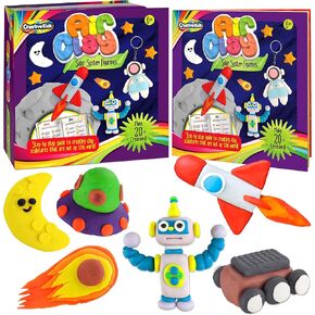 تماثيل النظام الشمسي من الطين الهوائي للأطفال - نحت أكثر من 20 سحرًا من الطين - اصنع سلاسل مفاتيح على شكل كوكب صغير مع 13 لونًا من الطين - يتضمن كتابًا حرفيًا للنظام الشمسي - هدية عيد ميلاد للأطفال للأعمار من 6 سنوات فما فوق in Kuwait