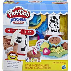 Play-Doh Kitchen Creations Milk and Cookies Set with 6 Non-Toxic Colors Including Play-Doh Confetti